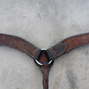 Used Heavy Oiled Tooled Martin Breast Collar Full Tooled Sale Barn Teskeys   