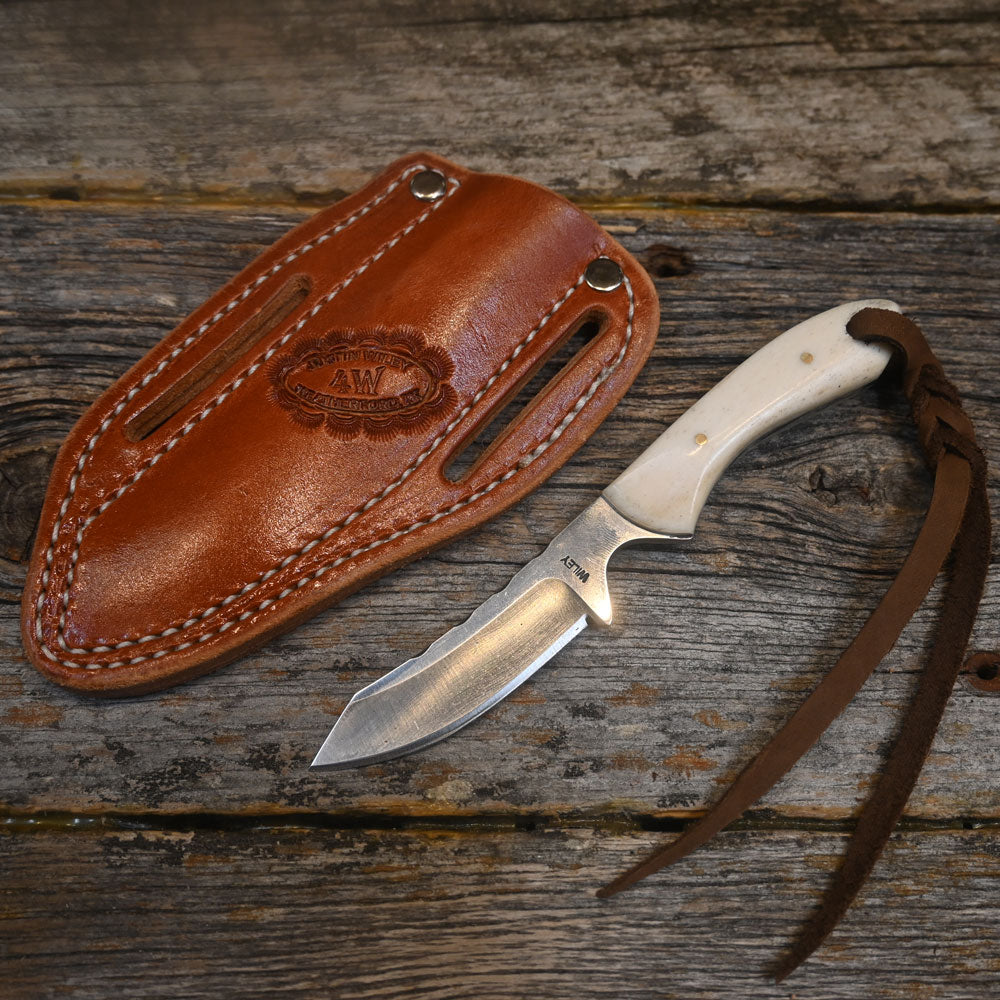 Justin Wiley Handmade  Knife with Leather Sheath WK011 Knives JUSTIN WILEY   