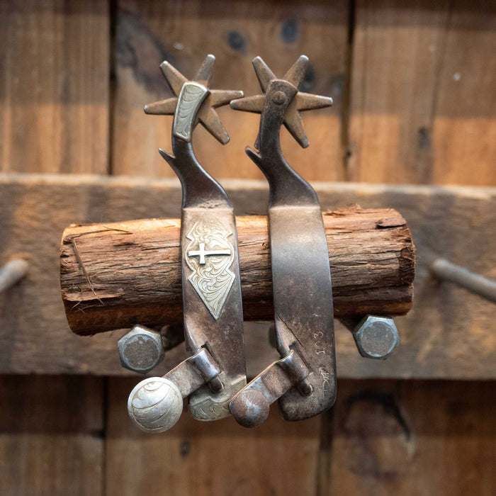 Duff Sinclair Silver Mounted 6pt. Spurs