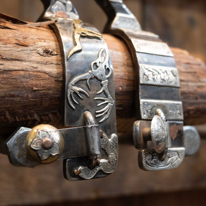 B. Mauney Silver & Copper Mounted 16pt Spurs