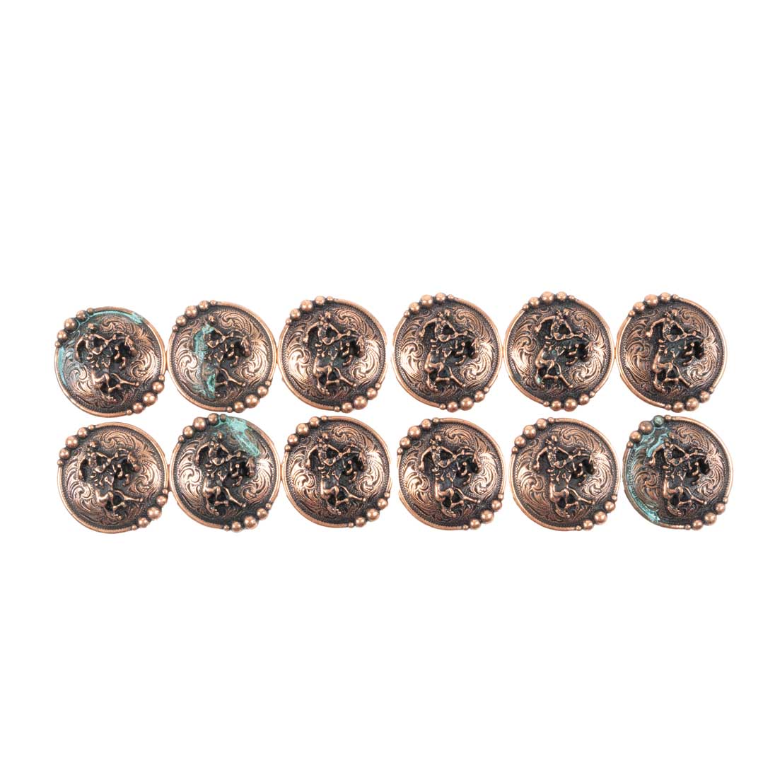 New Bronze Bronc Set Of 12 1 1/2" Conchos Sale Barn MISC   