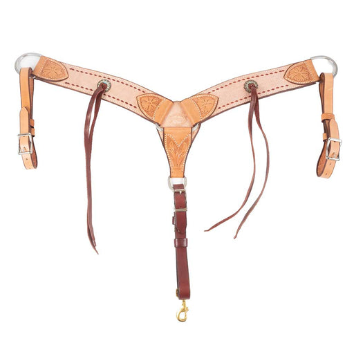 Teskey's 3" Roughout Buckstitch Breast Collar With Strings Tack - Breast Collars Teskey's   