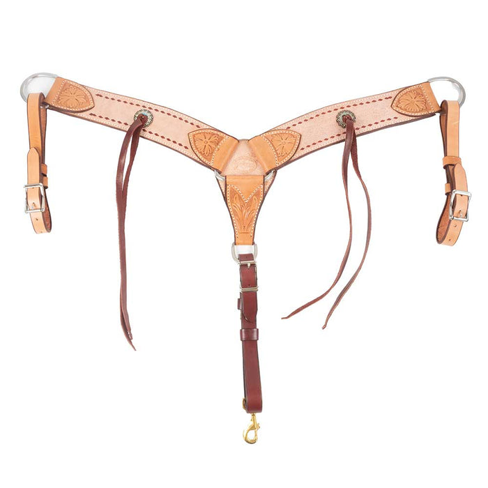 Teskey's 3" Roughout Buckstitch Breast Collar With Strings Tack - Breast Collars Teskey's   
