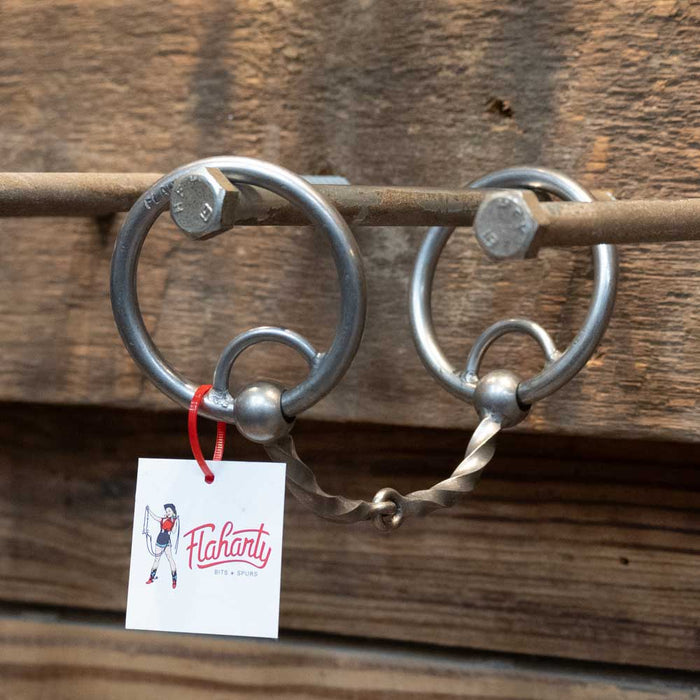 Flaharty Locked O-Ring Square Twist Snaffle Bit Tack - Bits Flaharty
