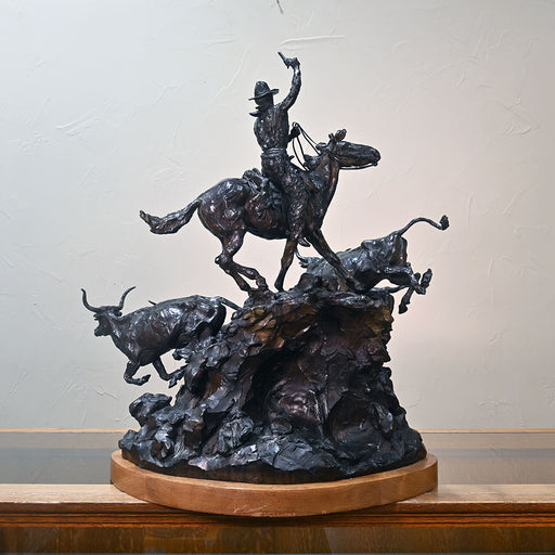 Bronze "Spookin' Em Out Of The Canyon" By Grant Speed Collectibles Grant Speed