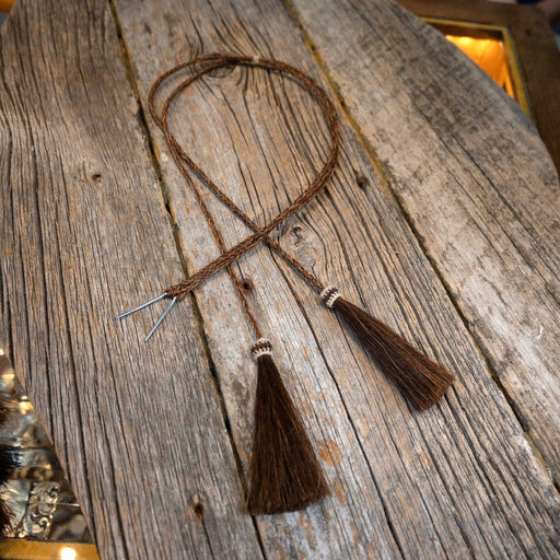 Handmade Chestnut & Tan Horse Hair Stampede Strings HATS - HAT RESTORATION & ACCESSORIES Teskey's
