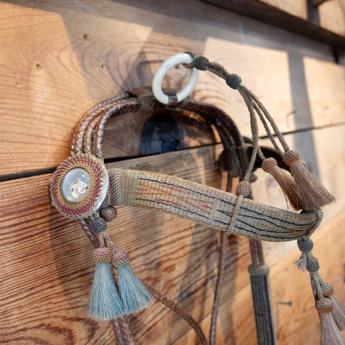 Vintage Prison made Rawhide & Horse Hair Bridle Rig & Rawhide Romels Tack - Rigs MISC