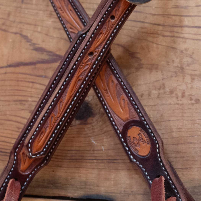 Ross Bullinger 5/8" Tooled Split Ear Headstall