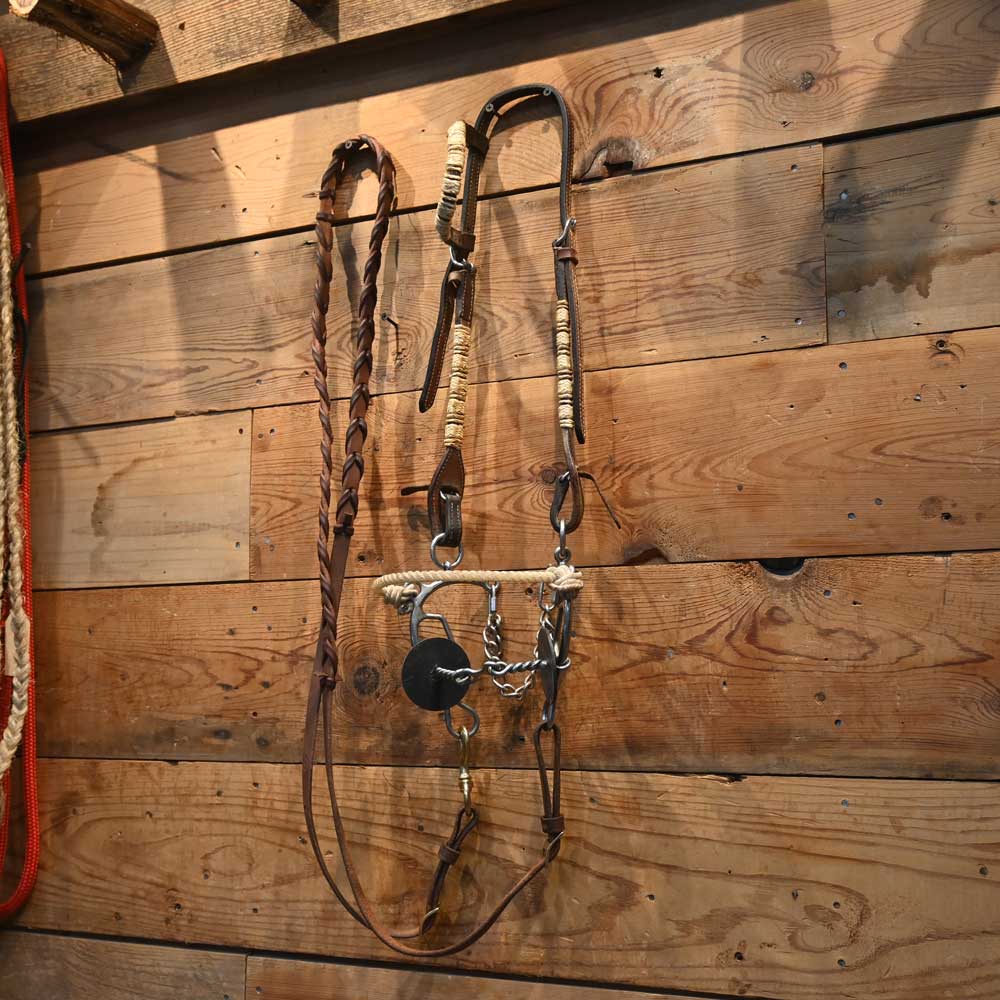 Bridle Rig - Barrel Bit - Combo - 3 Piece Twisted wire with Dogbone Snaffle SBR330 Sale Barn MISC   