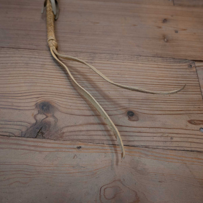 Vintage Braided 30" Leather Quirt w/ Brass Handle