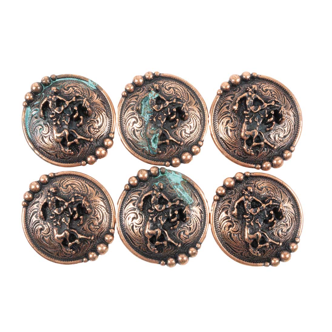 New Bronc Set Of 6 1 1/2" Conchos Sale Barn MISC   