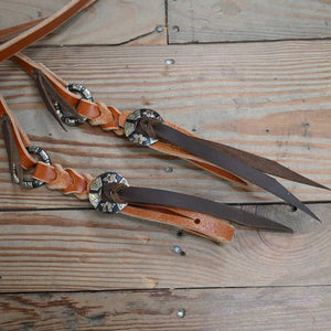 Joe Hipp 8ft. Roping Reins with Silver/Copper Conchos JHL006 Tack - Reins Joe Hipp   