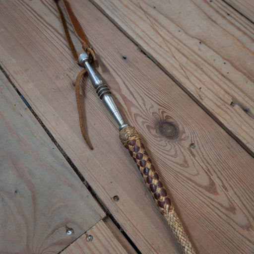 Handmade 29" Rawhide Quirt with Metal Grip Tack - Whips, Crops & Quirts MISC
