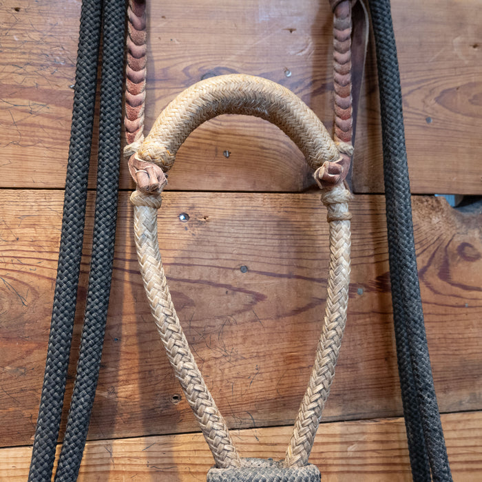 Rawhide Bosal w/ Leather hanger & Mecate Reins