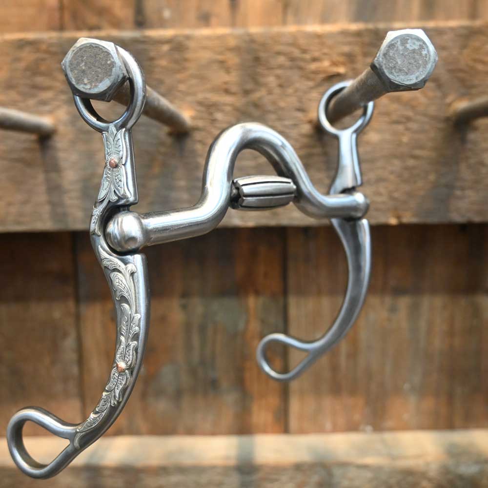 Kerry Kelley 65 - Silver Floral Mounted - Johnny Port with Roller Bit KK1123 Tack - Bits Kerry Kelley   