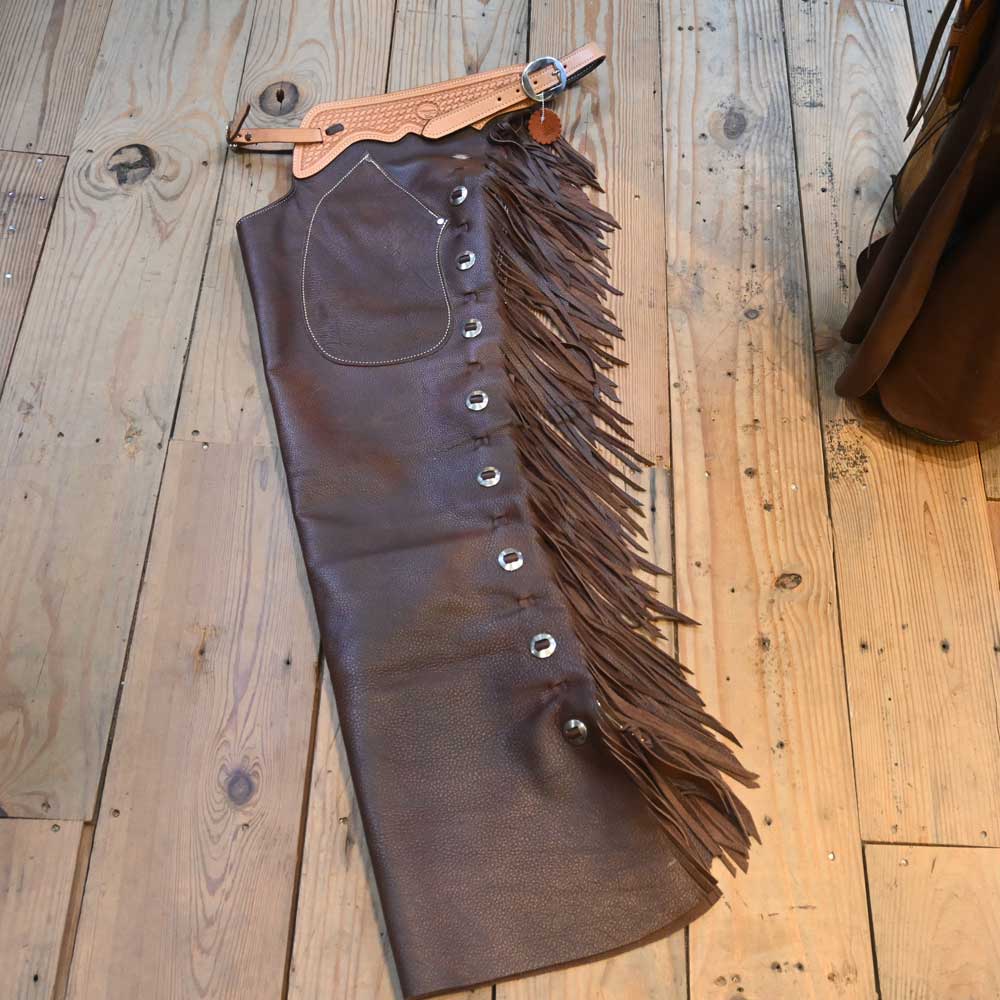 Teskey's Versatility Medium Dark Chocolate Slick Leather Chaps - CHAP1085 Tack - Chaps & Chinks Teskey's