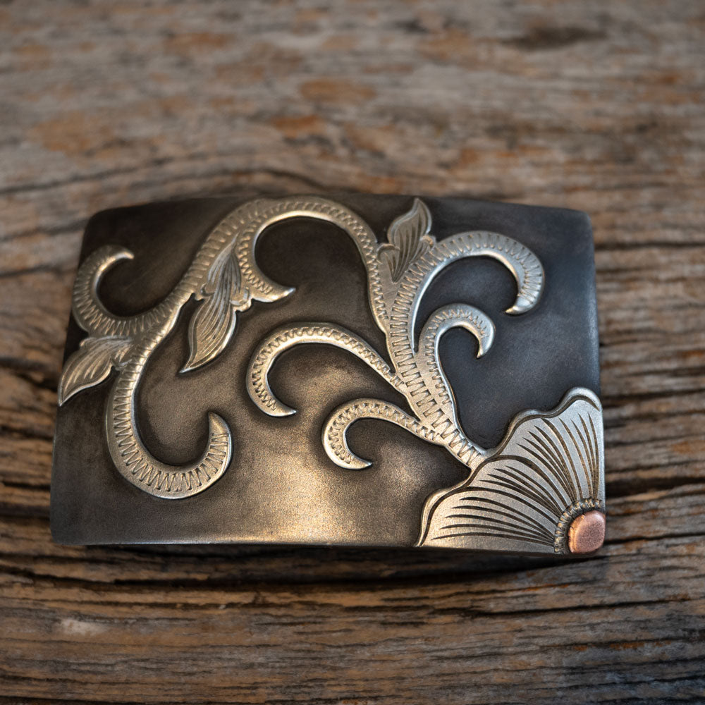 Turtle Jones  Mounted Silver & Copper Buckle 1543