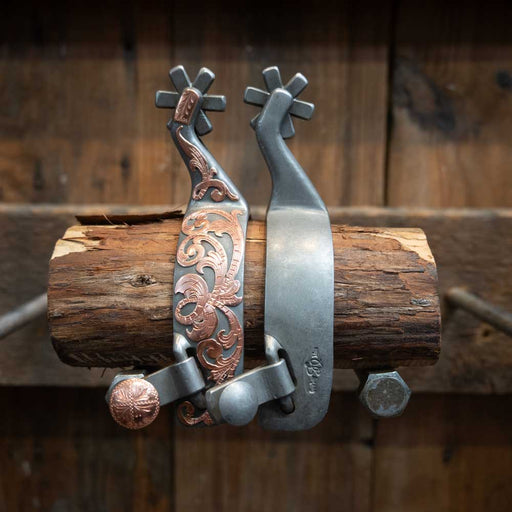 Josh Ownbey Silver Mounted 6 pt. Spurs Tack - Spurs Josh Ownbey Cowboy Line