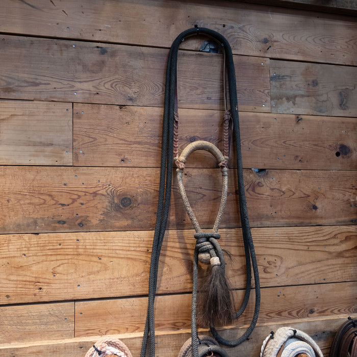 Rawhide Bosal w/ Leather hanger & Mecate Reins