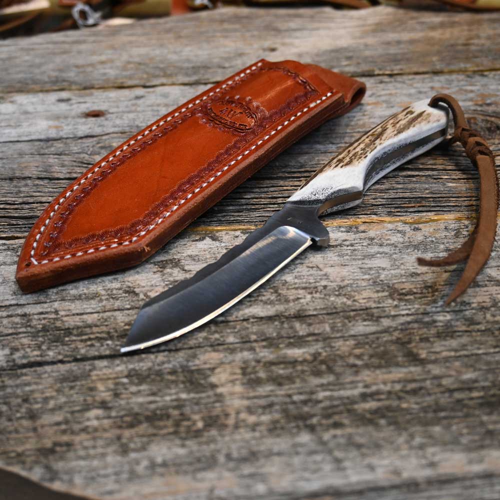 Justin Wiley Handmade Camp Knife with Leather Sheath WK017 Knives Justin Wiley   