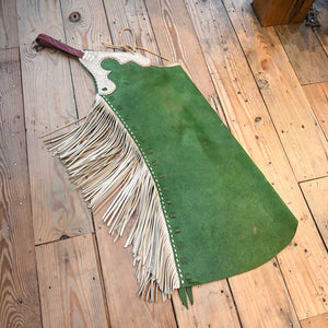 Used Kelley Green Rough-Out Stepthrough Chaps Tack - Chaps & Chinks MISC
