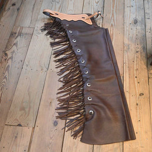 Teskey's Versatility Medium Dark Chocolate Slick Leather Chaps - CHAP1085 Tack - Chaps & Chinks Teskey's