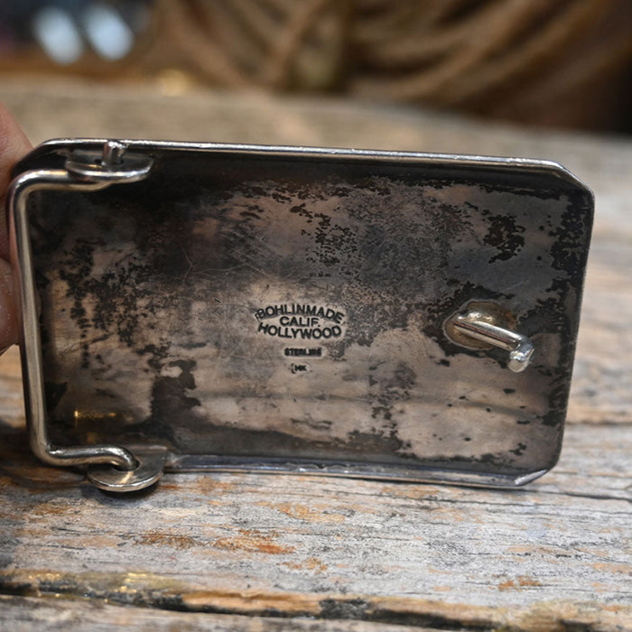 Bohlin 1940's-50's Sterling & Gold Belt Buckle ACCESSORIES - Additional Accessories - Buckles Bohlin Hollywood Calif