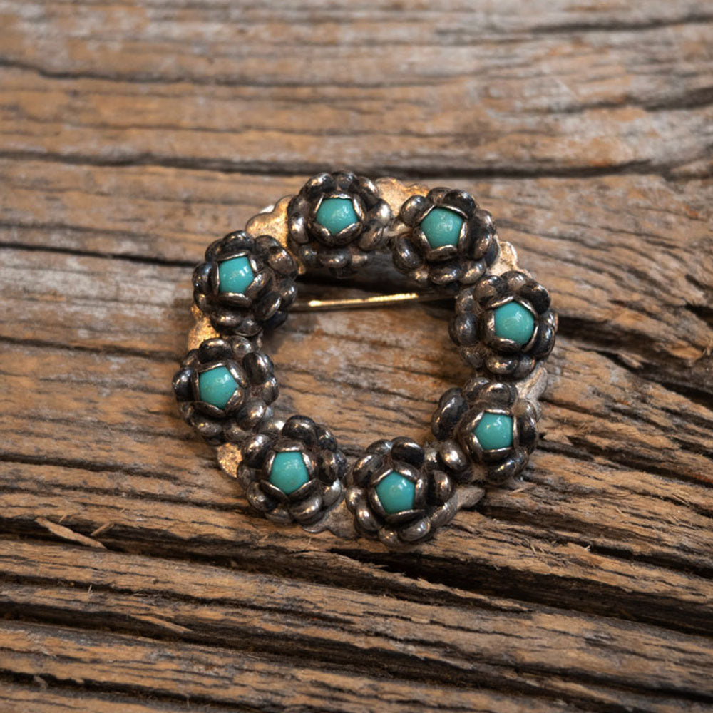 Vintage Sterling & Turquoise Lapel Pen