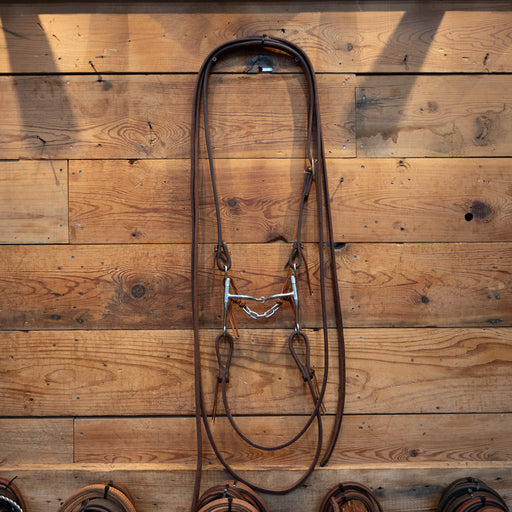 Shanked Smooth Snaffle with All NEW Leather Bridle Rig Sale Barn MISC