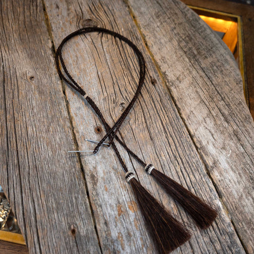 Handmade Dark Bay & Black Horse Hair Stampede Strings HATS - HAT RESTORATION & ACCESSORIES Teskey's