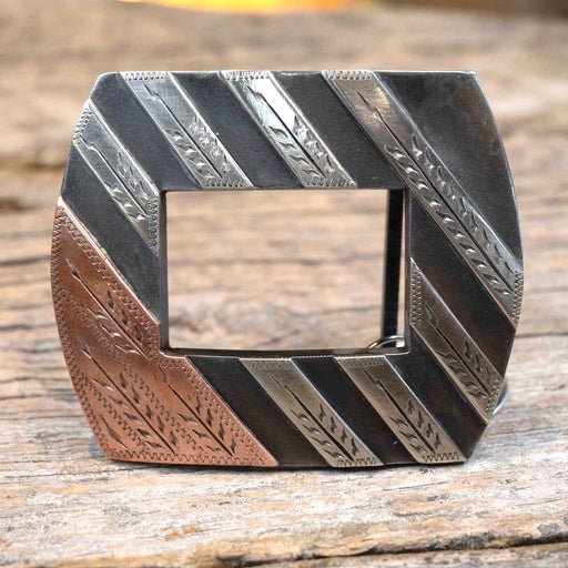 Turtle Jones Wheatstock Engraved Stripes Buckle ACCESSORIES - Additional Accessories - Buckles Turtle Jones