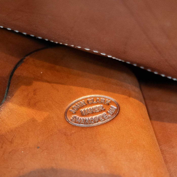 Vintage Real Leopard Hide Tooled Pommel Bags by John Clark Shakopee Minn.