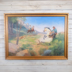 Western Art - Western Painting - Robert Farrington Elwell Painting - "Lion Roping" _CA646 Collectibles Robert Farrington Elwell