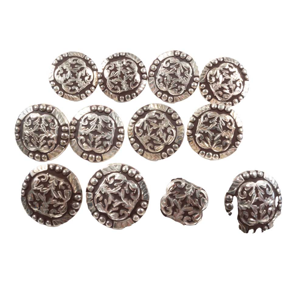 New Floral Set Of 12 1" Conchos Sale Barn MISC   