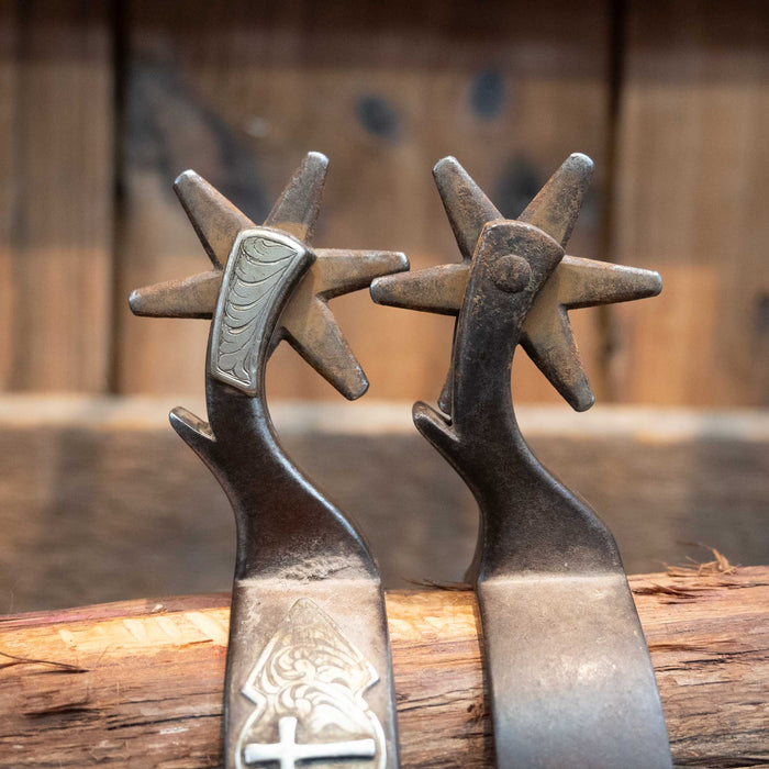 Duff Sinclair Silver Mounted 6pt. Spurs