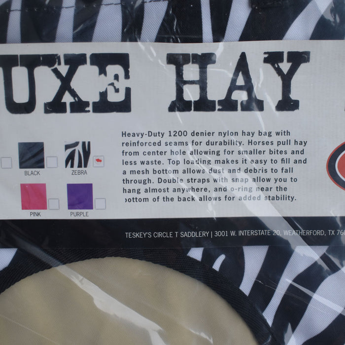 NEW Teskey's Deluxe Zebra Print Hay Bag Sale Barn Teskey's