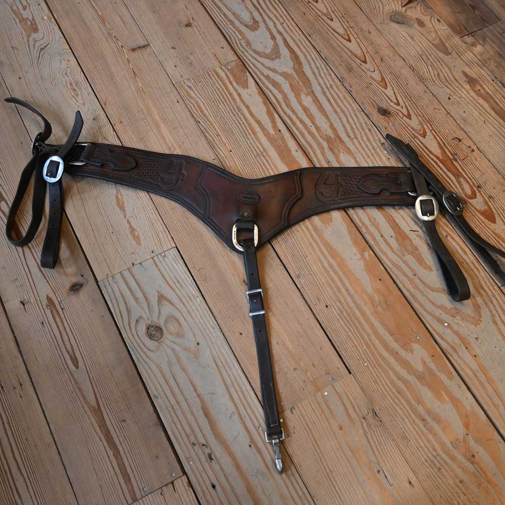 Custom made D.R. Rose Arthur, Nebr - 3" Tripping Breast Collar AAHT026 Tack - Breast Collars D.R. Rose Custom Leather   