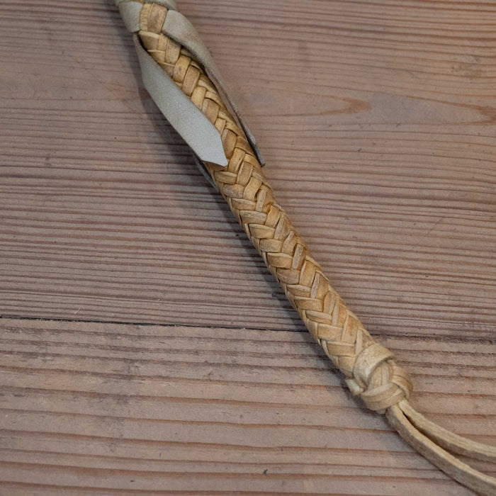Vintage Braided 30" Leather Quirt w/ Brass Handle