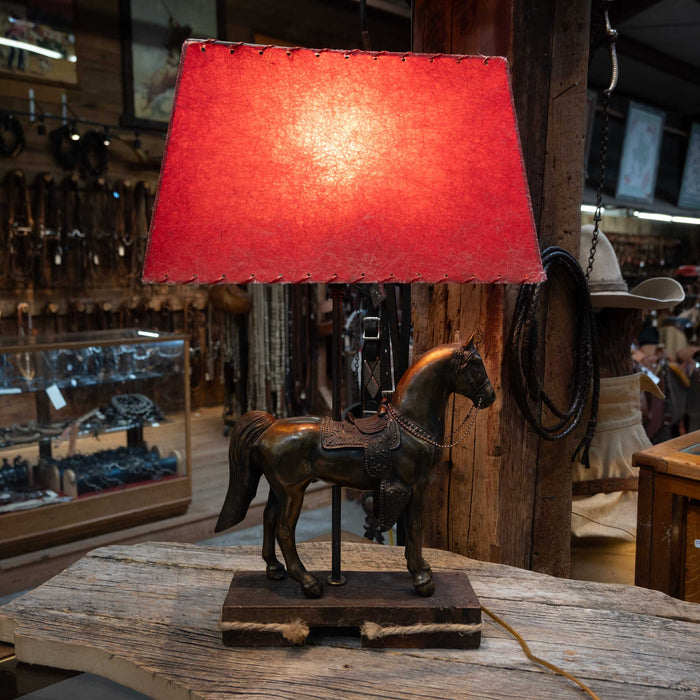 1950's Parade Horse Lamp w/ Red Shade