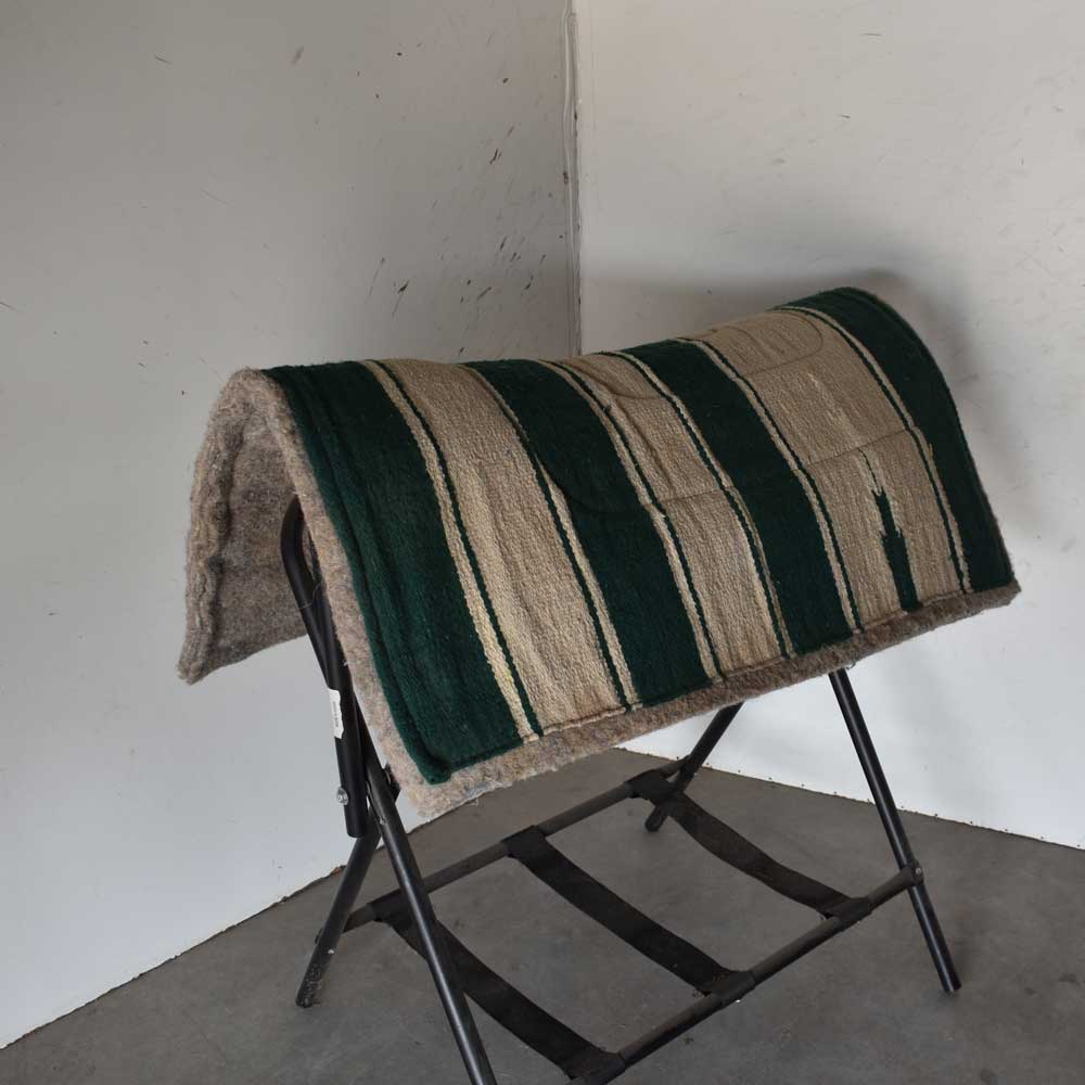 Used Green Aztec Wool Top Saddle Pad Sale Barn Teskey's