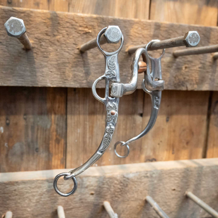 Cutrell Silver Mounted Solid Port Bit w/Copper Roller Tack - Bits Cutrell