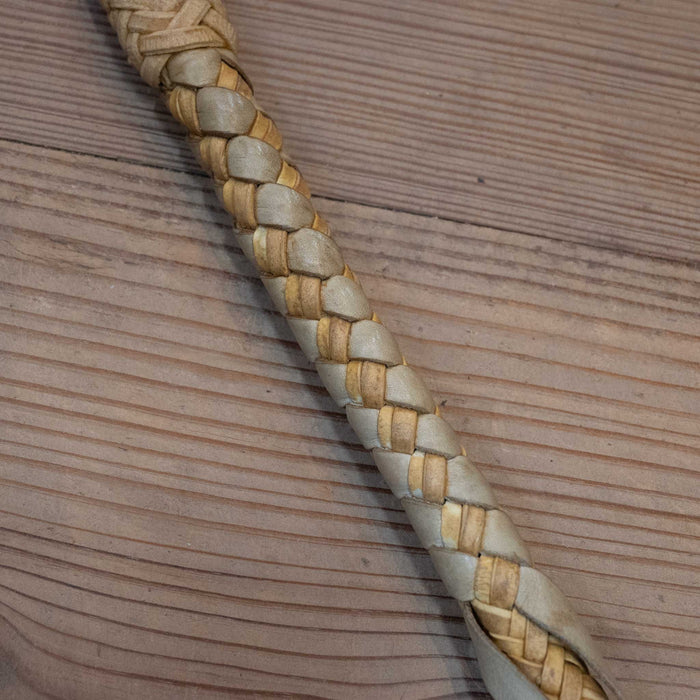 Vintage Braided 30" Leather Quirt w/ Brass Handle