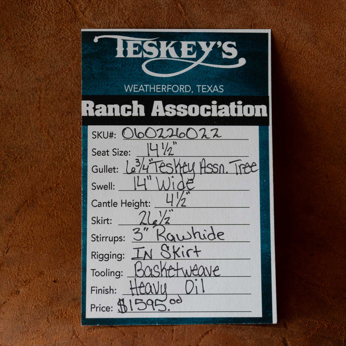 14.5" TESKEY'S RANCH ASSOCIATION SADDLE