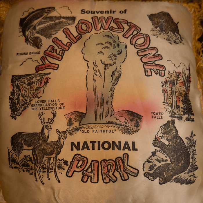 1940's-50's Souvenir of Yellowstone National Park Pillow
