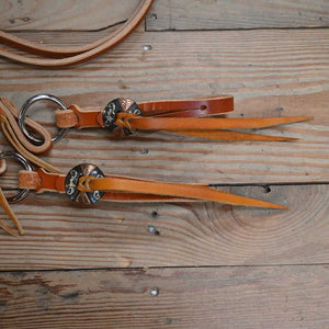 Joe Hipp 8ft. Roping Reins with Silver/Copper Conchos JHL007 Tack - Reins Joe Hipp   