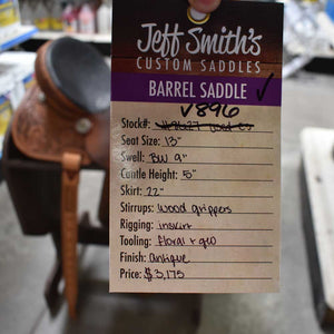 13" USED JEFF SMITH C3 BARREL SADDLE Saddles Jeff Smith   