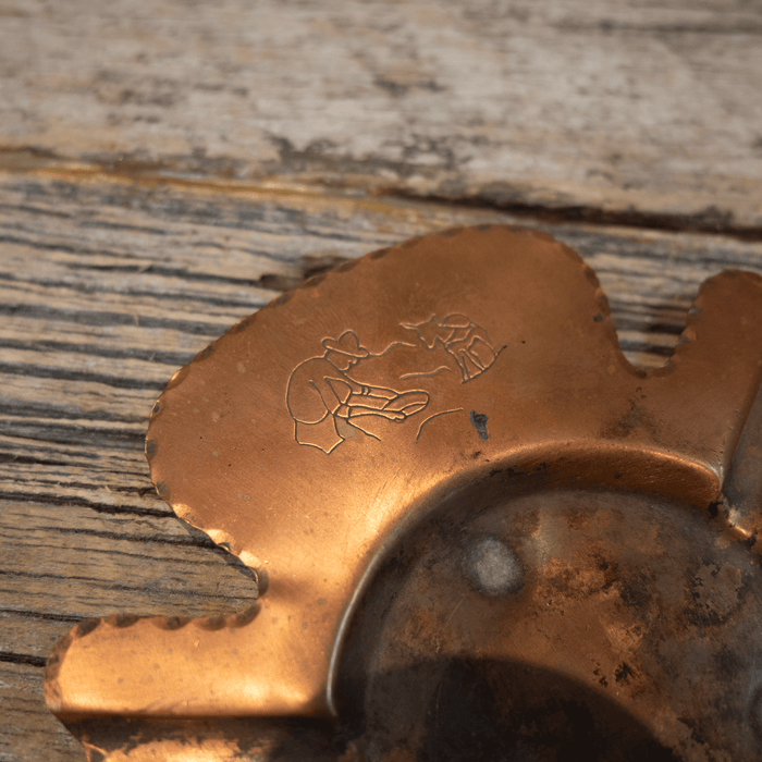 Vintage Hammered Arrowhead Copper ashtray 1873