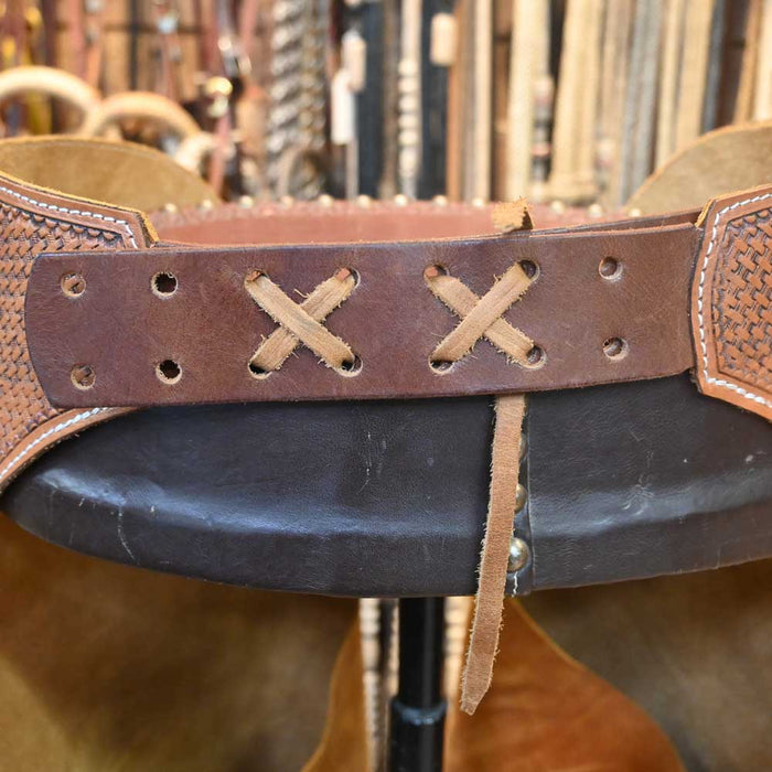 Tooled "JW" Batwing Chaps w/Red Fringe Tack - Chaps & Chinks MISC