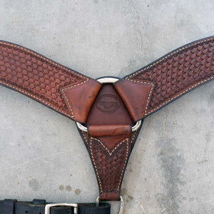 Used Teskeys Basket Stamped Roping Breast Collar Sale Barn Teskeys   