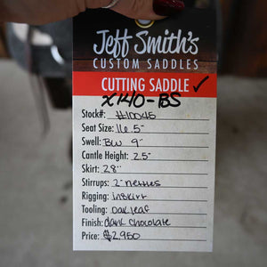 16.5" USED JEFF SMITH COWBOY COLLECTION CUTTING SADDLE Saddles Jeff Smith   
